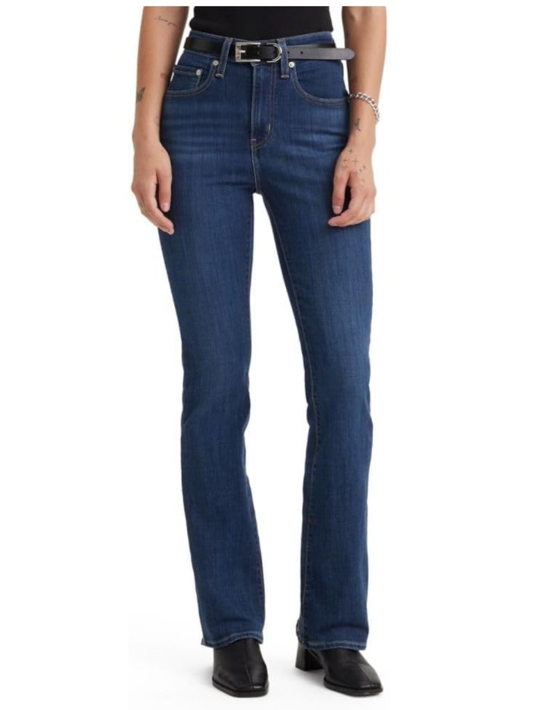 Levi's 725 High Rise Bootcut Jeans Size 29r Lapis Dark Horse Stretch Denim